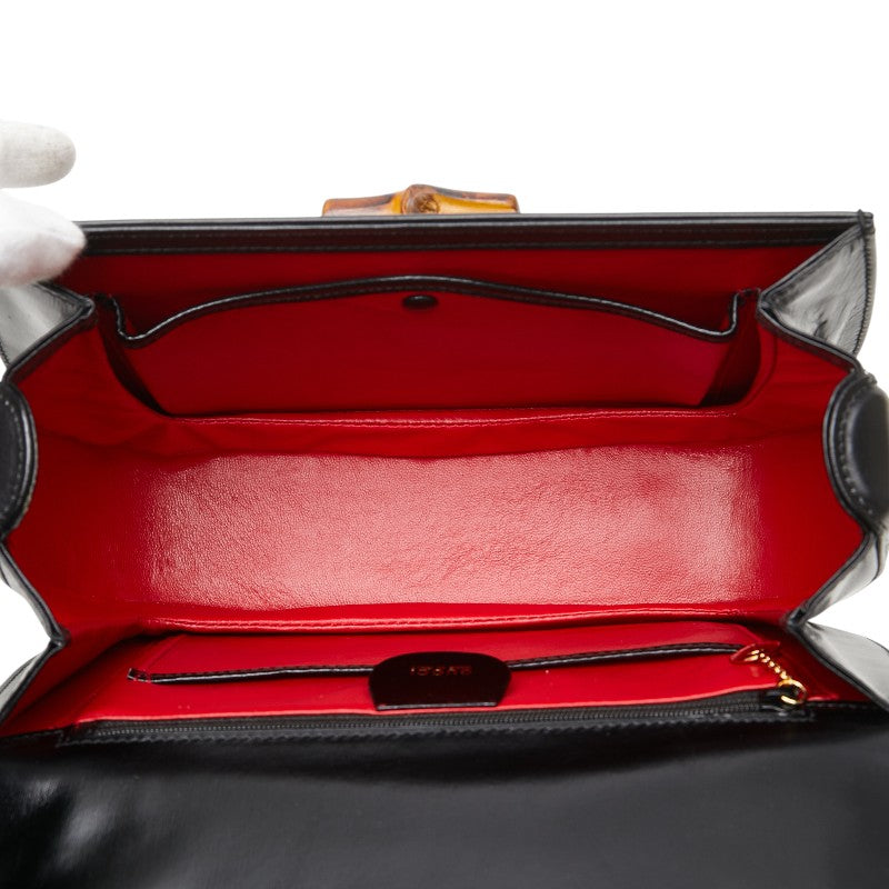 グッチ バンブー ハンドバッグ ショルダーバッグ 2WAY 000 1364 ブラック ブラウン レザー レディース GUCCI 【中古】