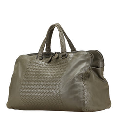ボッテガヴェネタ イントレチャート ショルダーバッグ ハンドバッグ 2WAY グレー レザー レディース BOTTEGAVENETA 【中古】
