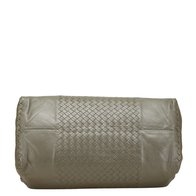 ボッテガヴェネタ イントレチャート ショルダーバッグ ハンドバッグ 2WAY グレー レザー レディース BOTTEGAVENETA 【中古】