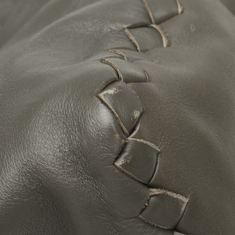 ボッテガヴェネタ イントレチャート ショルダーバッグ ハンドバッグ 2WAY グレー レザー レディース BOTTEGAVENETA 【中古】