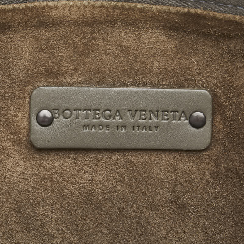 ボッテガヴェネタ イントレチャート ショルダーバッグ ハンドバッグ 2WAY グレー レザー レディース BOTTEGAVENETA 【中古】