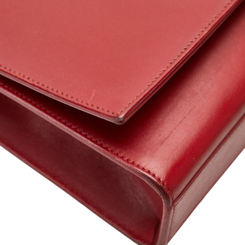 サンローラン ケイト ミディアム タッセル チェーン ショルダーバッグ 354119 レッド レザー レディース SAINT LAURENT 【中古】