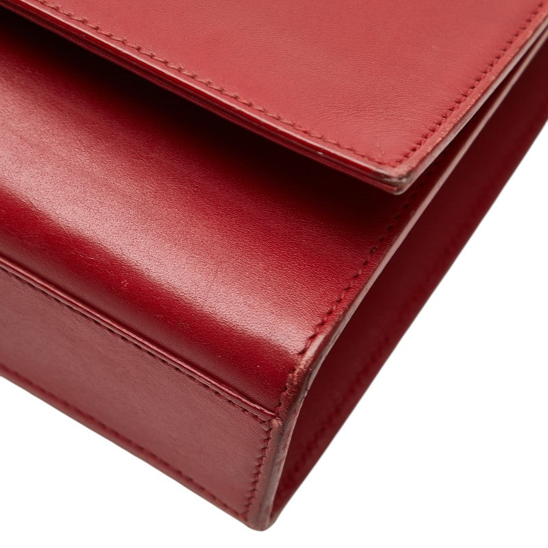 サンローラン ケイト ミディアム タッセル チェーン ショルダーバッグ 354119 レッド レザー レディース SAINT LAURENT 【中古】