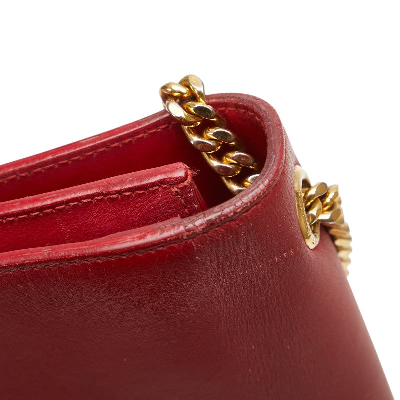 サンローラン ケイト ミディアム タッセル チェーン ショルダーバッグ 354119 レッド レザー レディース SAINT LAURENT 【中古】