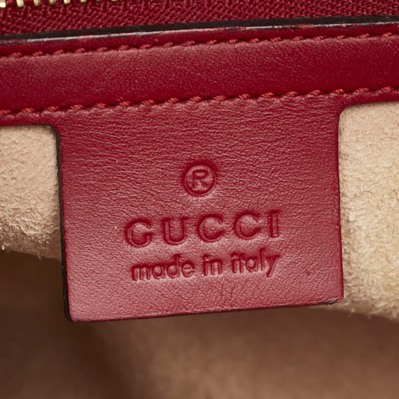 グッチ バンブー ニムフェア ハンドバッグ ショルダーバッグ 2WAY 459076 レッド レザー レディース GUCCI 【中古】