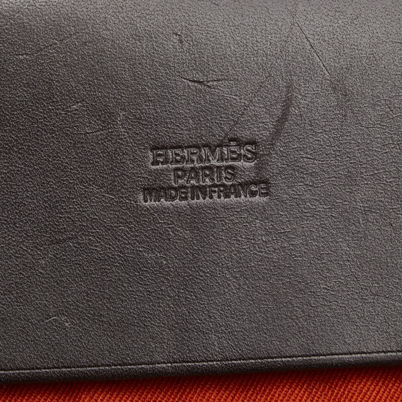 エルメス エールバッグ カバスPM トートバッグ オレンジ ブラウン トワルオフィシエ レザー レディース HERMES 【中古】