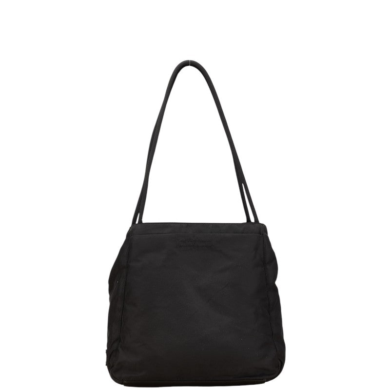 プラダ 三角ロゴプレート トートバッグ ハンドバッグ ブラック ナイロン レディース PRADA 【中古】