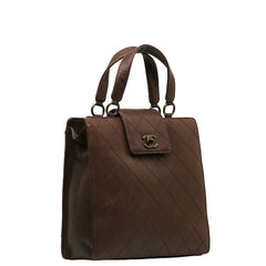 シャネル マトラッセ ココマーク ハンドバッグ ブラウン レザー レディース CHANEL 【中古】