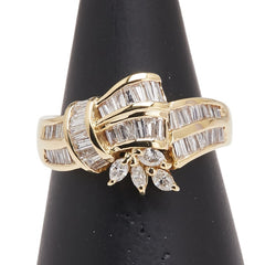 K18YG イエローゴールド ダイヤ0.15ct ダイヤ0.71ct リング 指輪 レディース 12号 【中古】