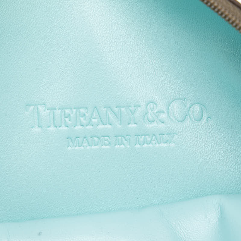 ティファニー ロゴプレート ポーチ ブロンズ レザー レディース TIFFANY&Co. 【中古】