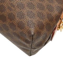 セリーヌ マカダム ポーチ ブラウン PVC レザー レディース CELINE 【中古】