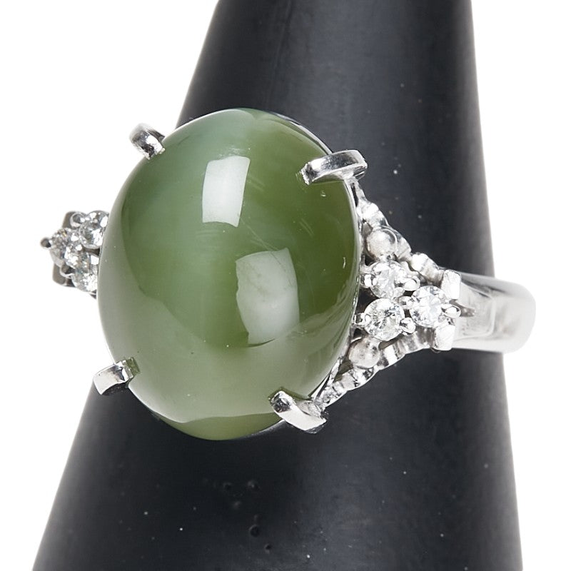 Pt900 プラチナ ダイヤ リング 指輪 レディース 13号 【中古】