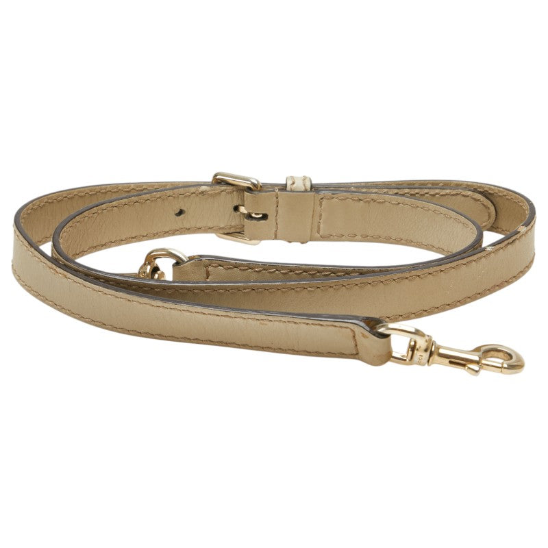 グッチ ショルダーストラップ グレージュ レザー レディース GUCCI 【中古】