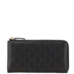 グッチ グッチシマ 長財布 L字ファスナー 332747 ブラック レザー レディース GUCCI 【中古】