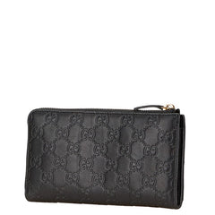 グッチ グッチシマ 長財布 L字ファスナー 332747 ブラック レザー レディース GUCCI 【中古】
