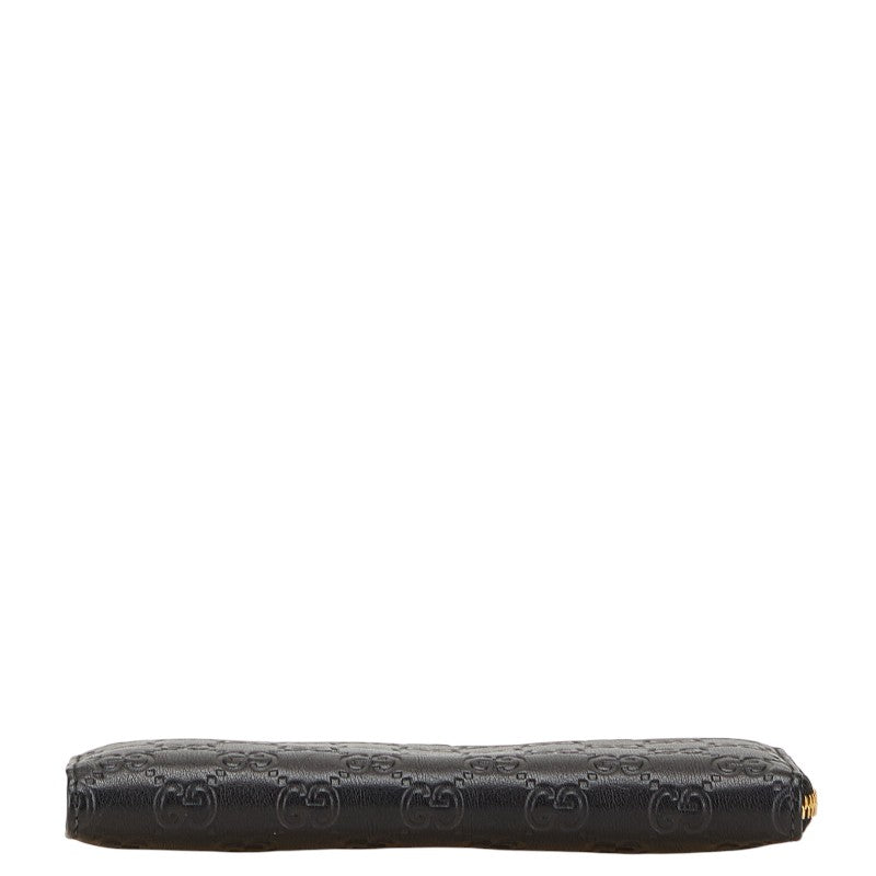 グッチ グッチシマ 長財布 L字ファスナー 332747 ブラック レザー レディース GUCCI 【中古】
