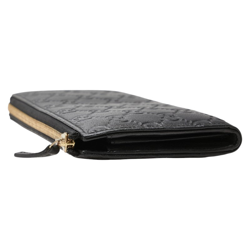 グッチ グッチシマ 長財布 L字ファスナー 332747 ブラック レザー レディース GUCCI 【中古】