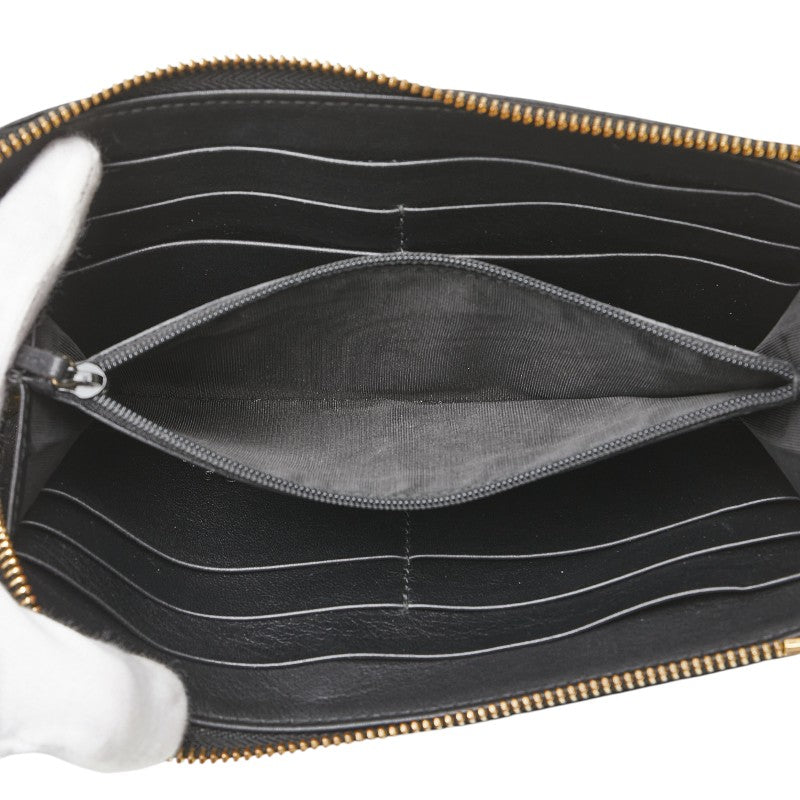 グッチ グッチシマ 長財布 L字ファスナー 332747 ブラック レザー レディース GUCCI 【中古】