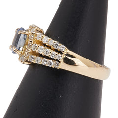 K18YG イエローゴールド サファイア0.70ct ダイヤ0.92ct リング 指輪 レディース 10.5号 【中古】