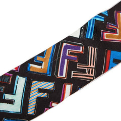 フェンディ ラッピー FF柄 スカーフ ブラック マルチカラー シルク レディース FENDI 【中古】