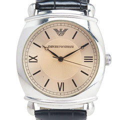 アルマーニ 腕時計 AR-0264 クオーツ ブラウン文字盤 ステンレススチール メッキ メンズ ARMANI 【中古】