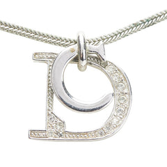 ディオール ラインストーン ネックレス シルバー メタル レディース Dior 【中古】