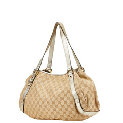 グッチ GGキャンバス アビー トートバッグ 130736 ベージュ ゴールド キャンバス レザー レディース GUCCI 【中古】