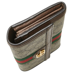 グッチ GGスプリーム オフィディア 長財布 523153 ベージュ ブラウン PVC レザー レディース GUCCI 【中古】