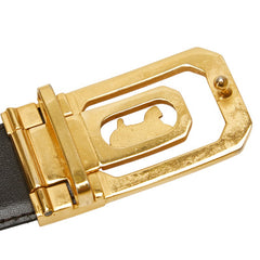 セリーヌ ホースキャリッジ ベルト ブラック ゴールド レザー メッキ レディース CELINE 【中古】