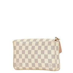 ルイ ヴィトン ダミエ アズール ポシェット フェリシー チェーン 斜め掛け ショルダーバッグ N63106 ホワイト PVC レザー レディース LOUIS VUITTON 【中古】