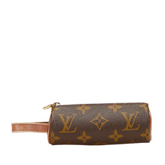 ルイ ヴィトン モノグラム エテュイトロワボールドゥゴルフ ポーチ M58249 ブラウン PVC レザー レディース LOUIS VUITTON 【中古】