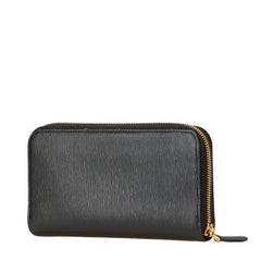 プラダ ロゴ 長財布 ブラック レザー レディース PRADA 【中古】