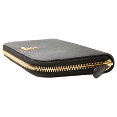プラダ ロゴ 長財布 ブラック レザー レディース PRADA 【中古】