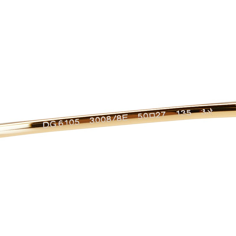 ドルチェアンドガッバーナ ラウンド 丸型 サングラス DG6105 グリーン ブラック ゴールド プラスチック レディース DOLCE&GABBANA 【中古】