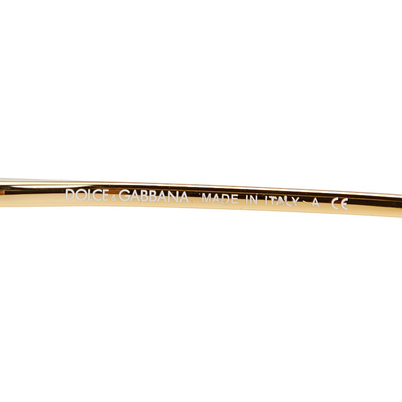 ドルチェアンドガッバーナ ラウンド 丸型 サングラス DG6105 グリーン ブラック ゴールド プラスチック レディース DOLCE&GABBANA 【中古】