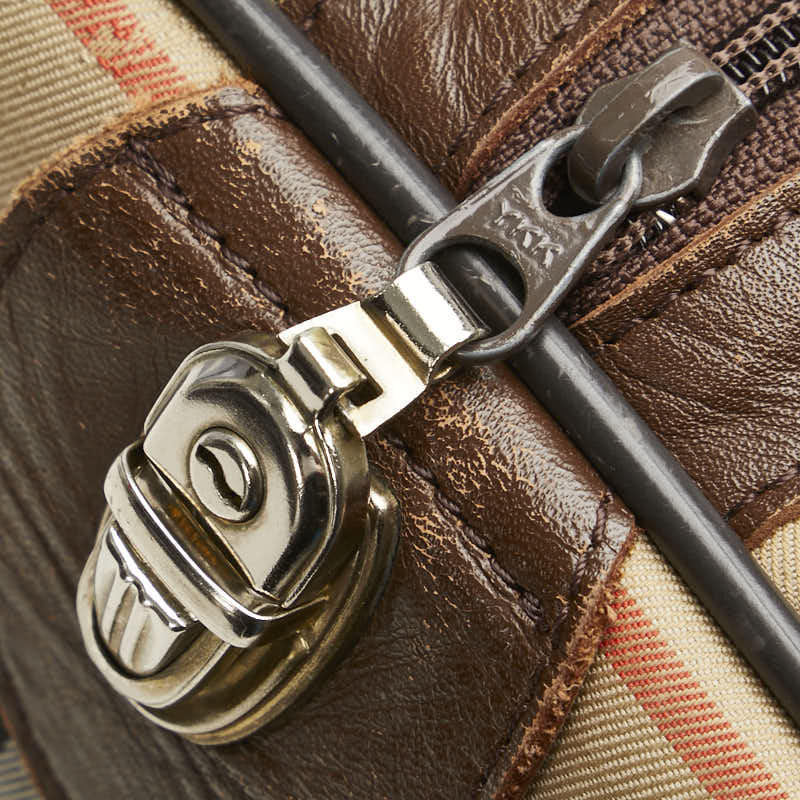バーバリー ノバチェック シャドーホース ボストンバッグ ベージュ マルチカラー キャンバス レディース BURBERRY 【中古】