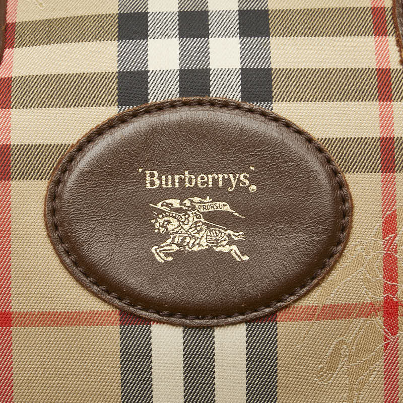 バーバリー ノバチェック シャドーホース ボストンバッグ ベージュ マルチカラー キャンバス レディース BURBERRY 【中古】