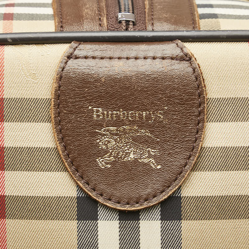 バーバリー ノバチェック シャドーホース ボストンバッグ ベージュ マルチカラー キャンバス レディース BURBERRY 【中古】