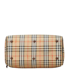バーバリー ノバチェック シャドーホース ボストンバッグ ベージュ マルチカラー キャンバス レディース BURBERRY 【中古】