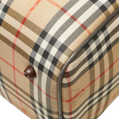 バーバリー ノバチェック シャドーホース ボストンバッグ ベージュ マルチカラー キャンバス レディース BURBERRY 【中古】