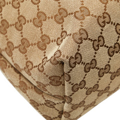 グッチ GGキャンバス シェリーライン 斜め掛け ショルダーバッグ 189751 ブラウン キャンバス レザー レディース GUCCI 【中古】