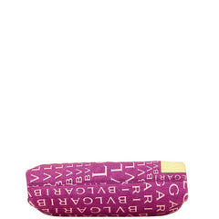 ブルガリ ロゴマニア トートバッグ パープル イエロー ナイロン レザー レディース BVLGARI 【中古】