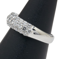 Pt900 プラチナ ダイヤ1.00ct パヴェ リング 指輪 レディース 10号 【中古】