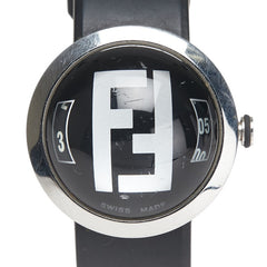 フェンディ ブースラ 腕時計 8010G クオーツ ブラック文字盤 ステンレススチール ラバー レディース FENDI 【中古】