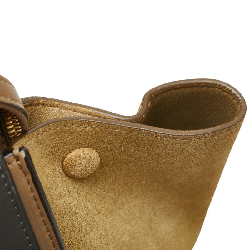 セリーヌ トラペーズ ハンドバッグ ショルダーバッグ 2WAY グレー ベージュ カーキ レザー スウェード レディース CELINE 【中古】