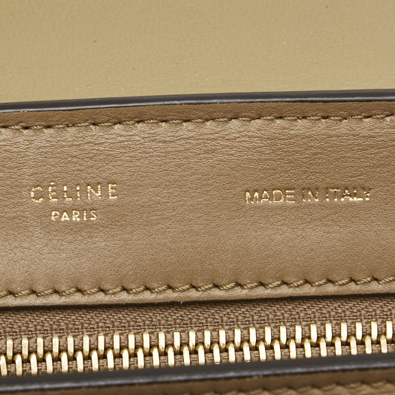 セリーヌ トラペーズ ハンドバッグ ショルダーバッグ 2WAY グレー ベージュ カーキ レザー スウェード レディース CELINE 【中古】