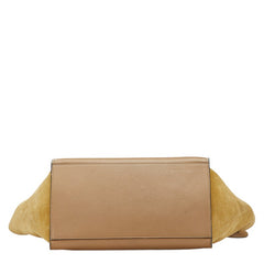 セリーヌ トラペーズ ハンドバッグ ショルダーバッグ 2WAY グレー ベージュ カーキ レザー スウェード レディース CELINE 【中古】
