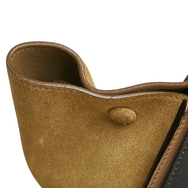 セリーヌ トラペーズ ハンドバッグ ショルダーバッグ 2WAY グレー ベージュ カーキ レザー スウェード レディース CELINE 【中古】
