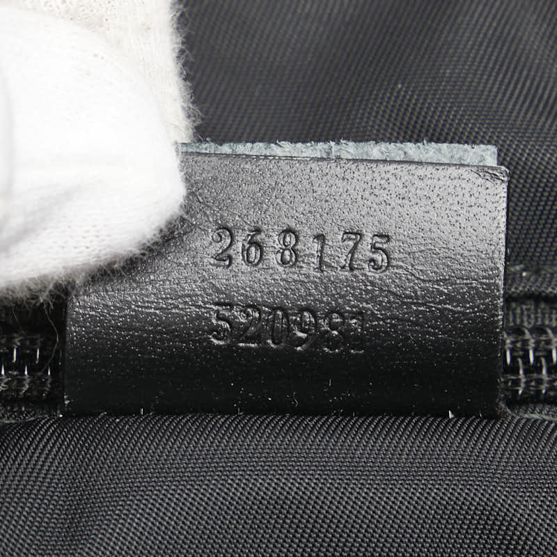 グッチ パラナ ウェブループ付 トートバッグ 268175 ブラック ナイロン レザー レディース GUCCI 【中古】