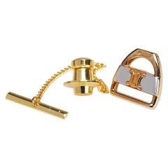 セリーヌ マカダム タイピン タイタック ゴールド メッキ メンズ CELINE 【中古】